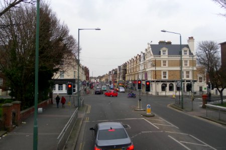 Church Road–New Church Road–Sackville Road–Hove Street Crossroads, Hove (February 2013)