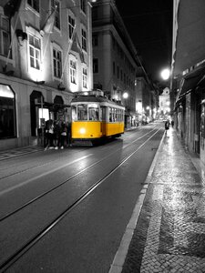 Tram street yellow photo