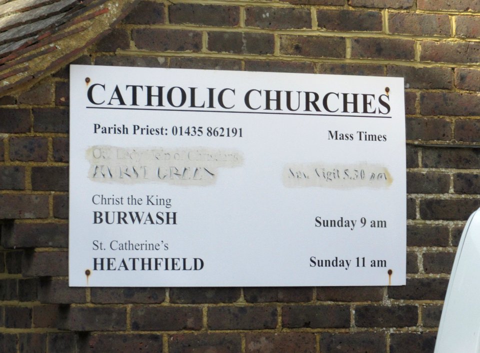 Church of Christ the King, High Street, Burwash (June 2015) (Sign)