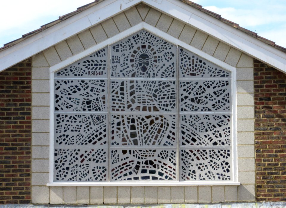 Church of Christ the King, High Street, Burwash (June 2015) (Dalle de Verre)