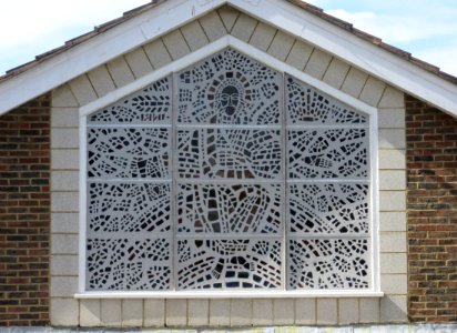Church of Christ the King, High Street, Burwash (June 2015) (Dalle de Verre)