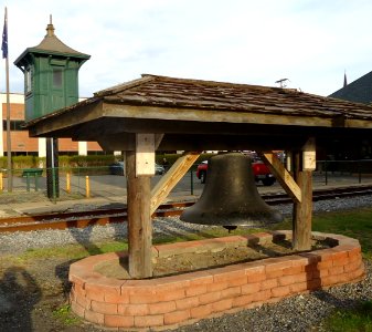 City of Norwich in New York State 35 bell near train tracks
