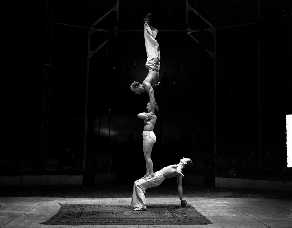 Circus Mikkenie . Acrobatentrio, Bestanddeelnr 903-0702
