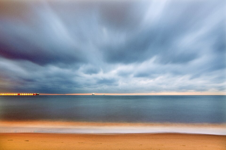 Evening landscape ocean