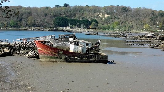 Cimetière de bateaux de Kerhervy sur le Blavet, Lanester, Morbihan, Bretagne 04