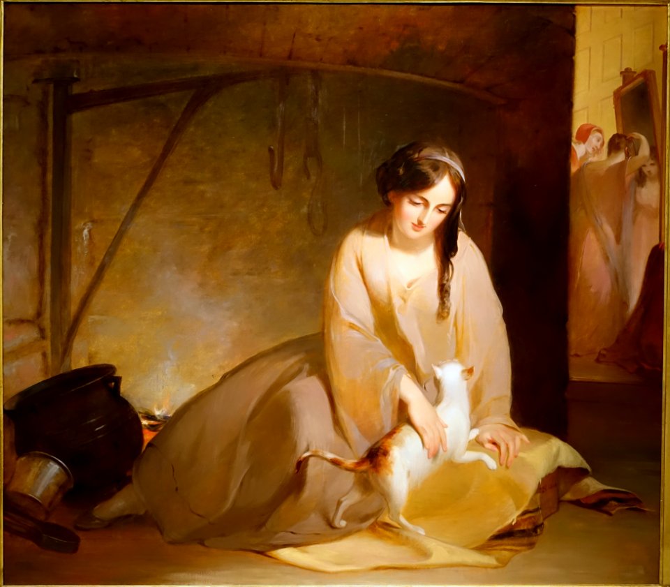 Cinderella at the Kitchen Fire, by Thomas Sully, 1843, oil on canvas - Dallas Museum of Art - DSC04791