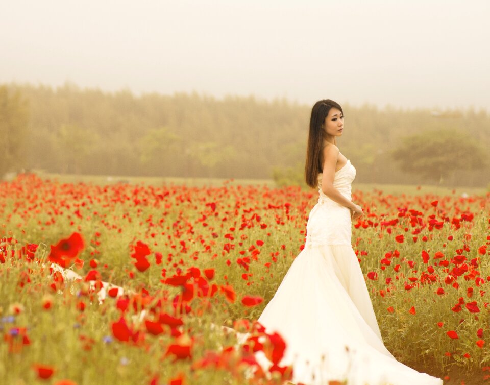 Flowers woman dress up