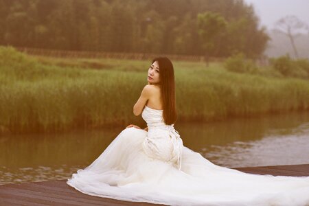 Flowers dress up woman