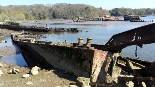 Cimetière de bateaux de Kerhervy sur le Blavet, Lanester, Morbihan, Bretagne 08