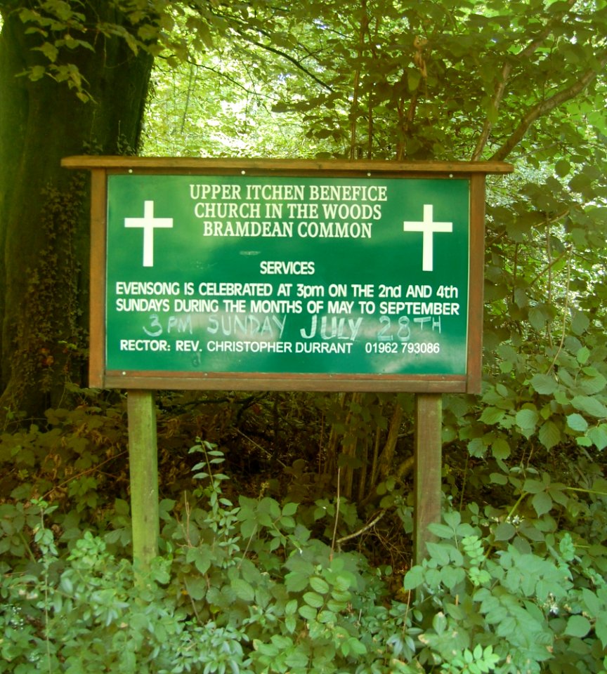 Church in the Woods, Bramdean Common (July 2019) (Signboard)