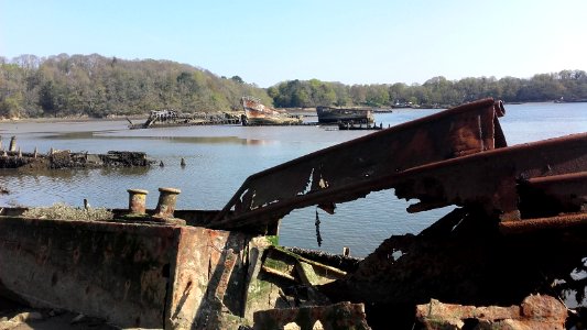 Cimetière de bateaux de Kerhervy sur le Blavet, Lanester, Morbihan, Bretagne 09