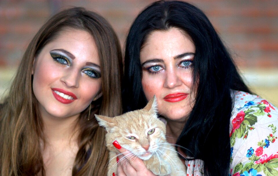 Blue eyes family beauty