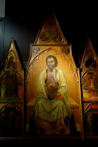Christ with Apostles and Saints, c. 1278, tempera, view 3 - Museo Diocesano (Genoa) - DSC01349