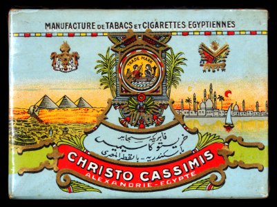 Christo Cassimis blue cigarettes box, front