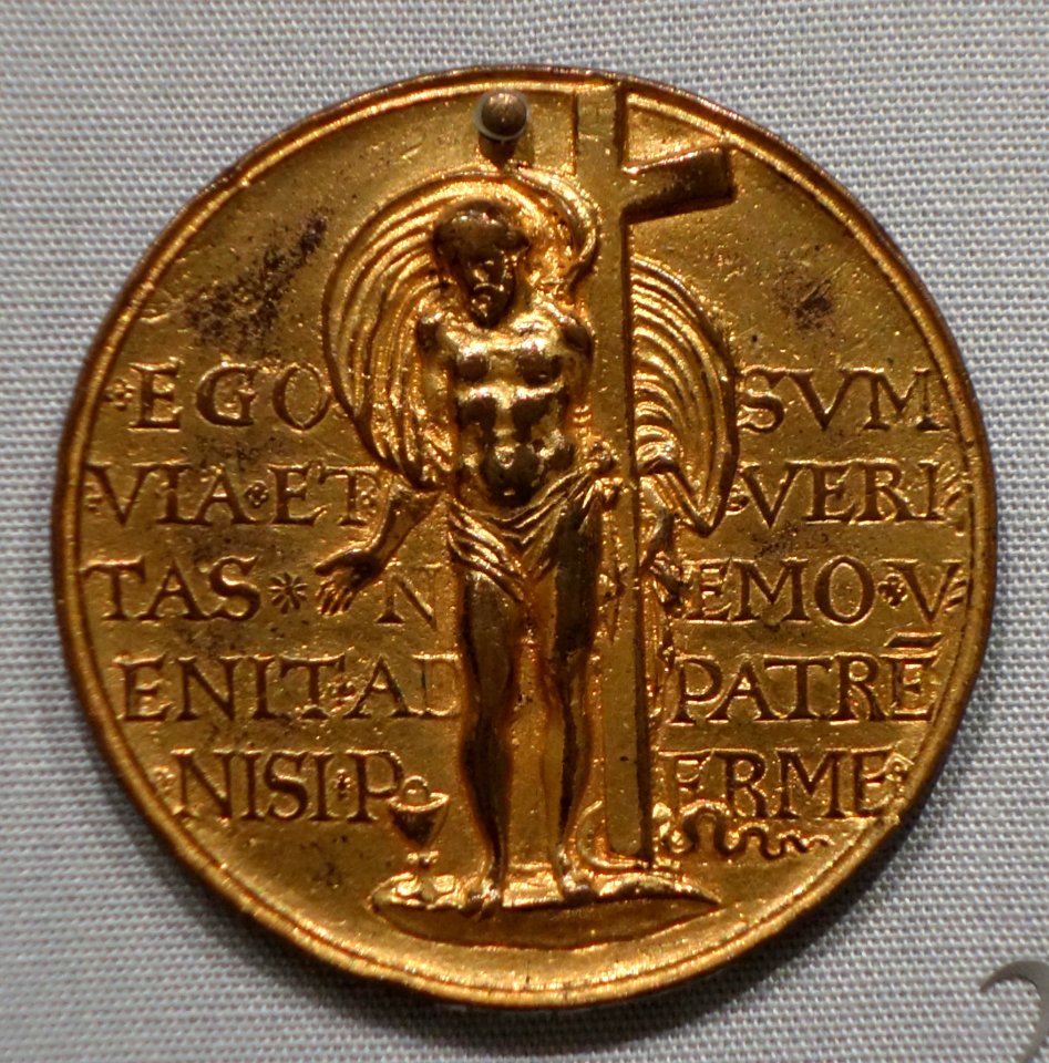 Christ Holding the Cross, Lukas Richter after Wenzel Jamnitzer, designed c. 1565 - Chazen Museum of Art - DSC02104