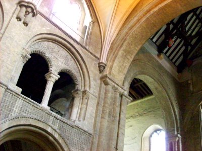 Christchurch Priory, clerestory and crossing