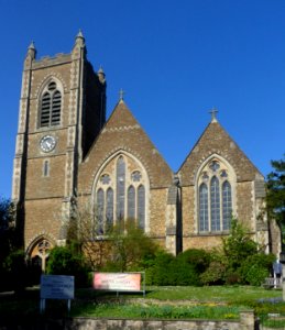 Christ Church, Waterden Road, Guildford (April 2014, from Southwest)