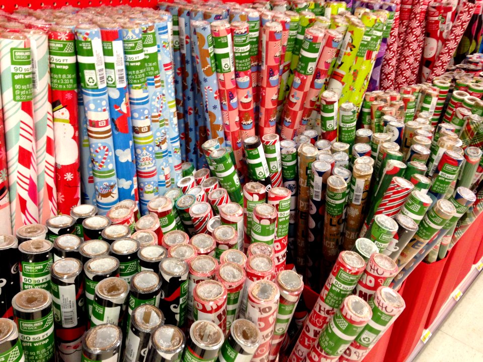 Christmas wrapping paper display