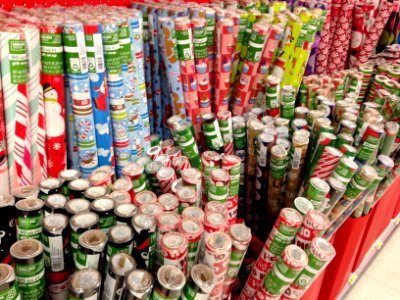 Christmas wrapping paper display