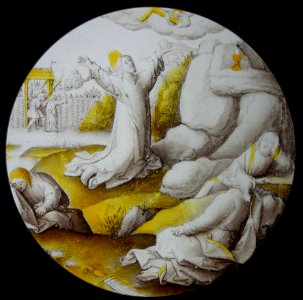 Christ in the Olives, Leuven, c. 1520, stained glass - Museum M - Leuven, Belgium - DSC05011