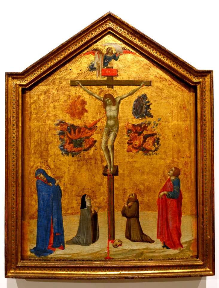 Christ on the Cross with the Virgin and Saints Clare, John the Evangelist, and Francis, Pietro Lorenzetti, Italy, c. 1320, tempera and gold on panel - Fogg Art Museum, Harvard University - DSC01083