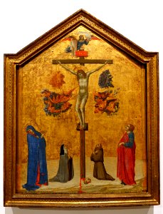 Christ on the Cross with the Virgin and Saints Clare, John the Evangelist, and Francis, Pietro Lorenzetti, Italy, c. 1320, tempera and gold on panel - Fogg Art Museum, Harvard University - DSC01083