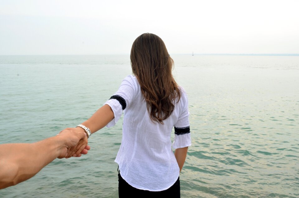 Young woman love lake balaton