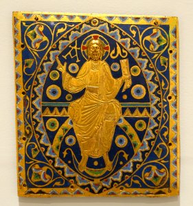 Christ in Majesty, artist unknown, France, 1200-1210, champleve enamel on gilded copper - Fogg Art Museum, Harvard University - DSC00983