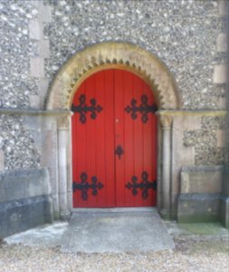 Christ Church, London Road, Widley, Portsmouth (August 2017) (Doorway)