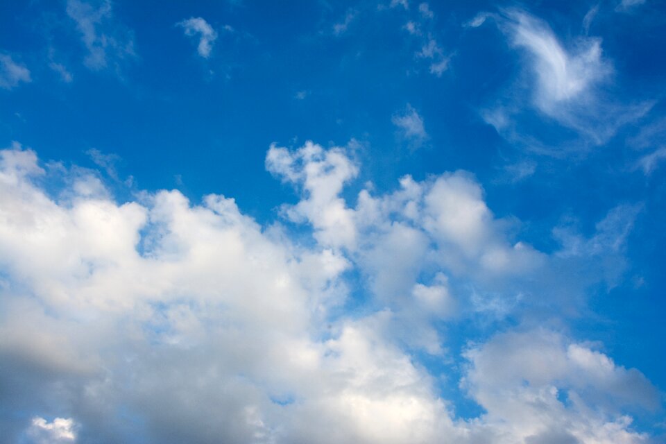 Blue sky view cloud cover