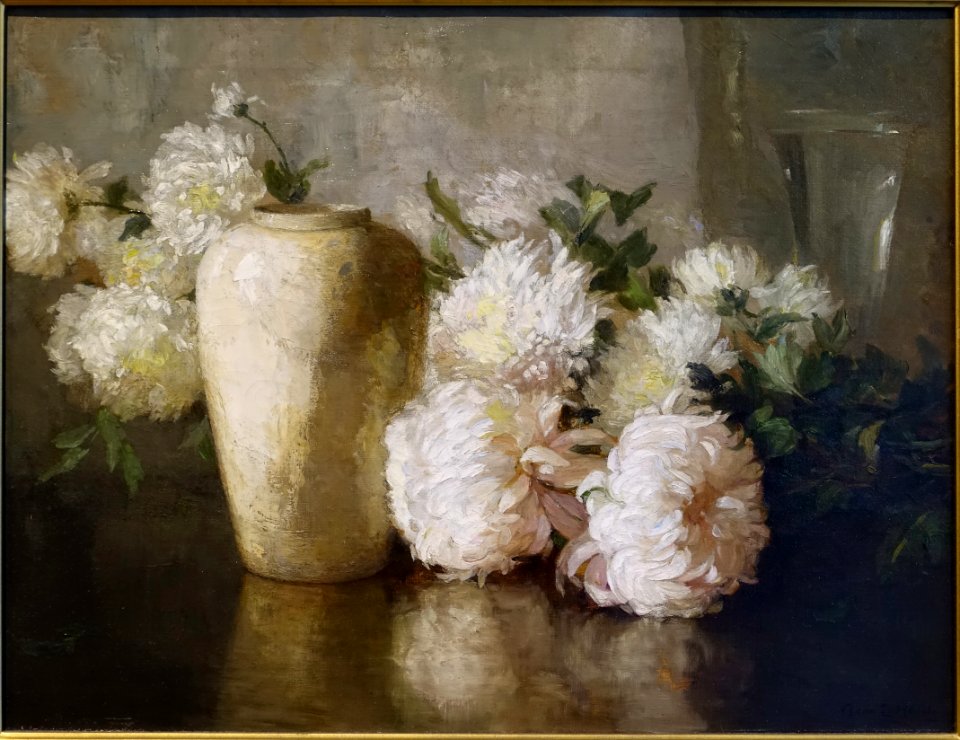 Chrysanthemums by Anna Eliza Hardy, undated, oil on canvas - Portland Museum of Art - Portland, Maine - DSC04293