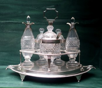 Cruet set, Paul Storr, London, 1800-1801, silver, glass - Fowler Museum - University of California, Los Angeles - DSC02552