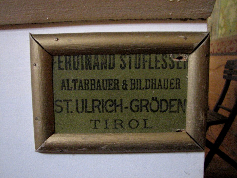 Church of Saint Valentine in Woźniki Slaskie inscription on the altar