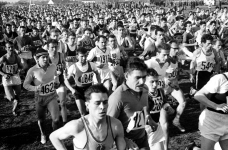 Cross van Le Soir in Brussel Overzicht van de ruim 3500 lopers bij de start, Bestanddeelnr 915-7764