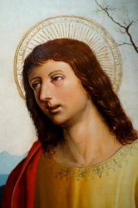 Crucifixion of Jesus Christ, unknown painter, view 4, second quarter of the 16th century, oil on wood - Museo Diocesano (Genoa) - DSC01478