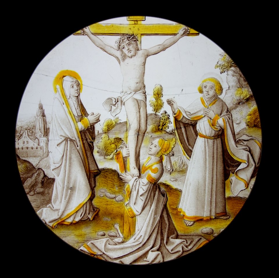 Crucifixion, Leuven, c. 1520, stained glass - Museum M - Leuven, Belgium - DSC05015
