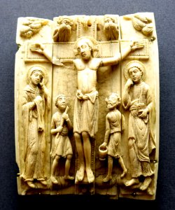 Crucifixion, Cologne, c. 1150-1160, walrus ivory - Museum Schnütgen - Cologne, Germany - DSC00145
