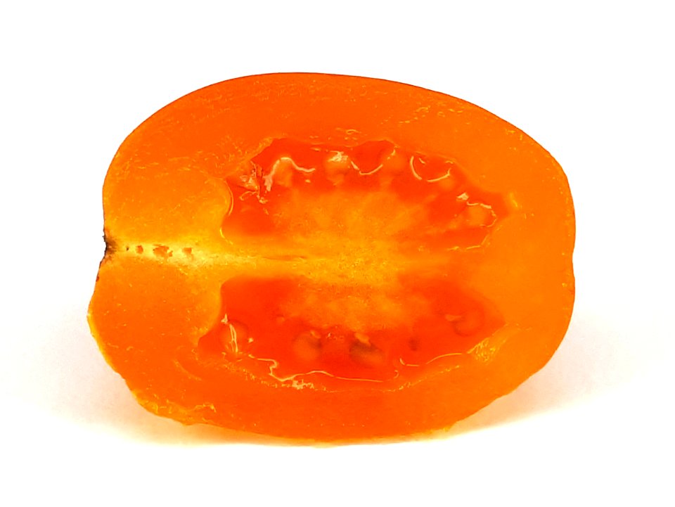 Cross section of Cherry Bambelo tomato 2017 A
