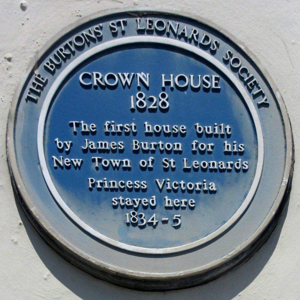 Crown House, 57 The Marina, St Leonards-on-Sea, Hastings (NHLE Code 1043436) (June 2015) (Blue Plaque) copy