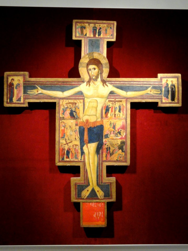 Crucifix with Scenes of the Passion, about 1230-1240 AD, Italy, Pisa, tempera and oil with gold on panel - Cleveland Museum of Art - DSC08643