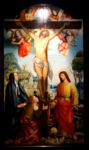 Crucifixion of Jesus Christ, unknown painter, view 1, second quarter of the 16th century, oil on wood - Museo Diocesano (Genoa) - DSC01468