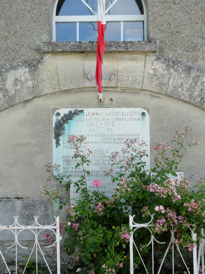 Cuissy-et-Geny (Aisne) monument aux morts