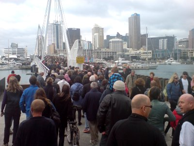 Crowds On Wynyard Crossing Bridge