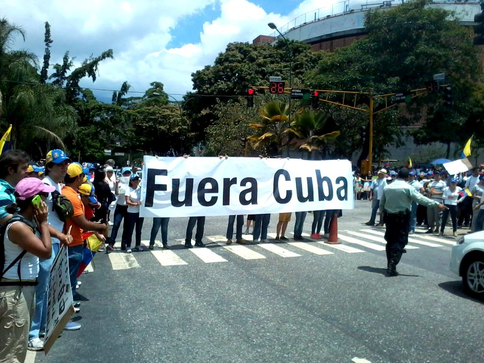 Cuba Out Sign Venezuela 2014