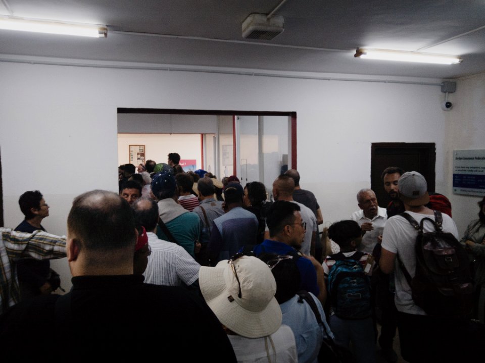 Crowds at the King Hussein (Allenby) border crossing between Israel and Jordan 09
