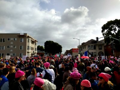 Crowds at the Oakland Women's March