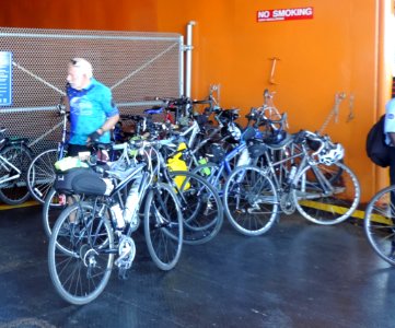Crowded bike rack SI Ferry JFK jeh