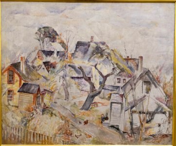 Crow Village by William Meyerowitz, c. 1922, oil on canvas - Cape Ann Museum - Gloucester, MA - DSC01463