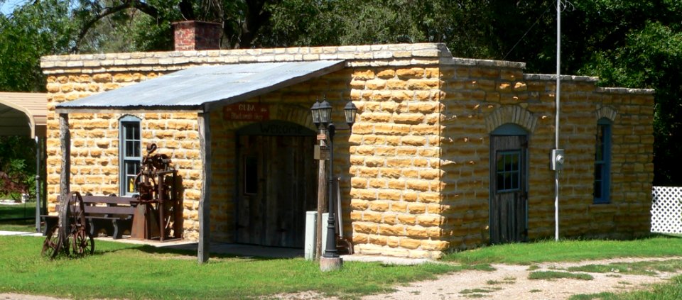 Cuba, Kansas blacksmith shop from SE 1