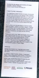 Craig's Fountain, Oamaru Public Gardens - 2017-12-30 - 2 - Oamaru Public Library display - information